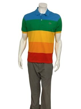 Lacoste X Polaroid Men’s Striped Multicolored Polo Shirt